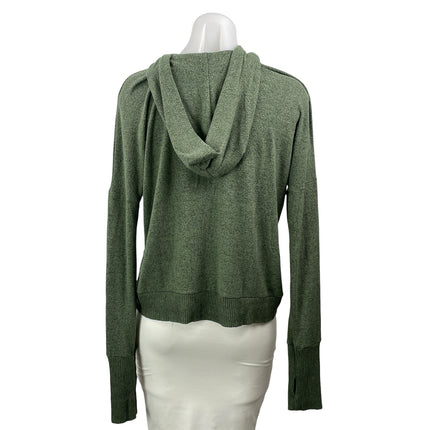Jac Parker Women's Olive Green Knit Full Zip Pocket Hoodie Hooded Sweatshirt S