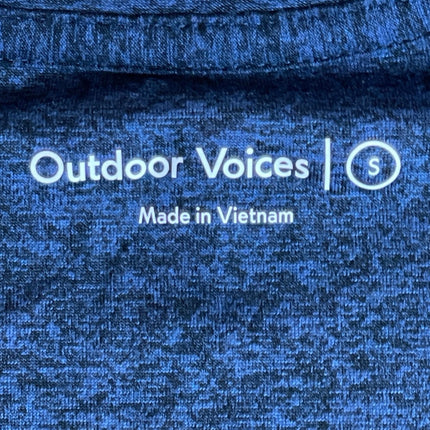 Outdoor Voices Women's Blue Space Dye Short Sleeve Athletic T Shirt Tee Top S