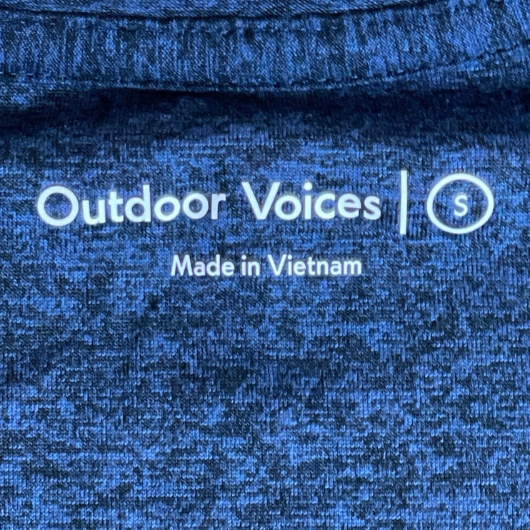 Outdoor Voices Women's Blue Space Dye Short Sleeve Athletic T Shirt Tee Top S