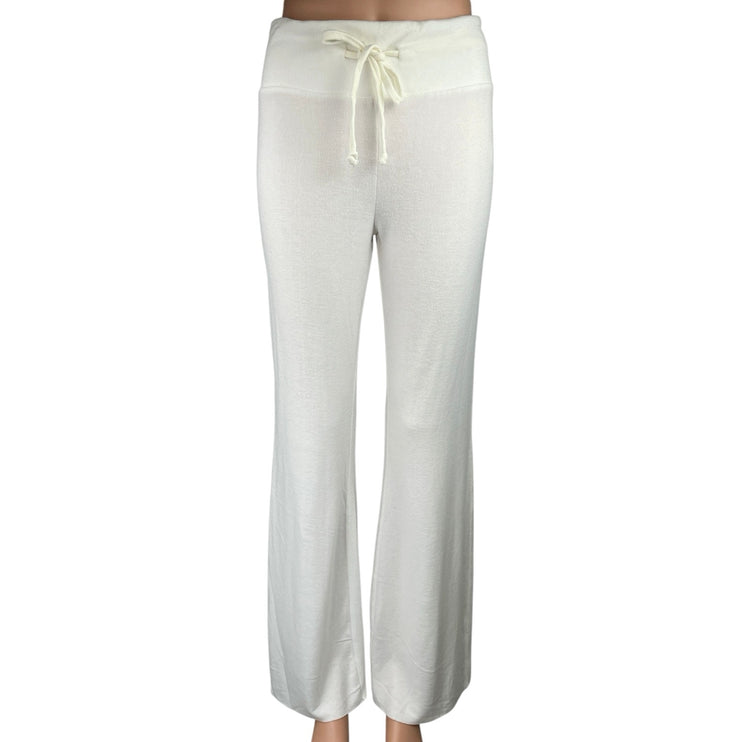 Wildfox Tennis Club Women's White Flared Wide Leg Lounge Trousers Sweat Pants S