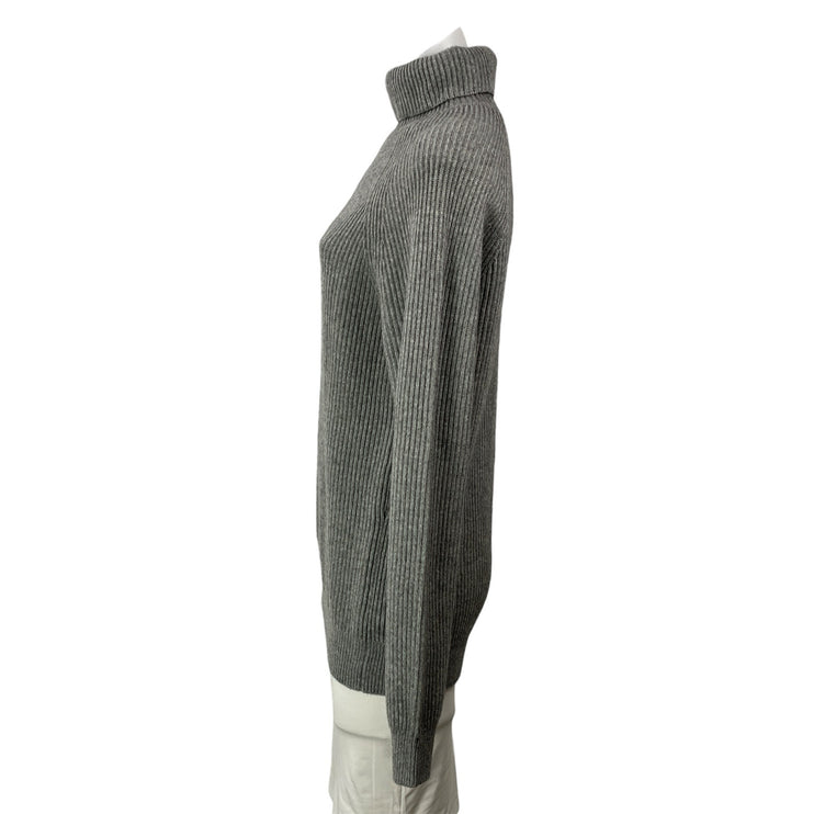 SuitSupply Womens Gray Long Raglan Sleeve Wool Cashmere Turtleneck Sweater Top M