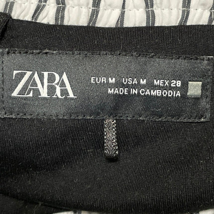 Zara Womens Black Mid Rise Belt Loops Mini Straight Pencil Skort Shorts Skirt M