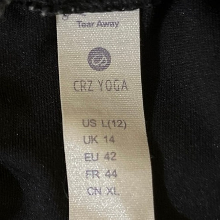 CRZ Yoga Women's Black High Rise Drawstring Straight Leg Trouser Pants Size L/12