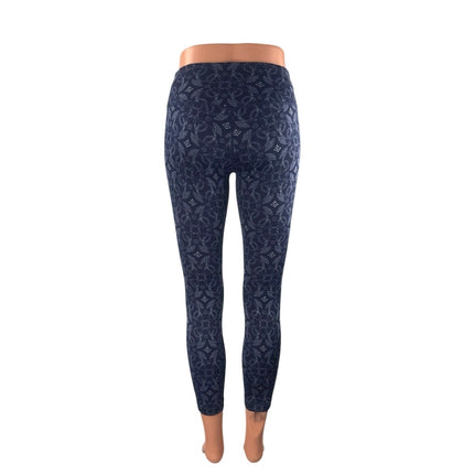 Patagonia Capilene Midweight Women Blue Cropped Base Layer Leggings Pants Sz XXS