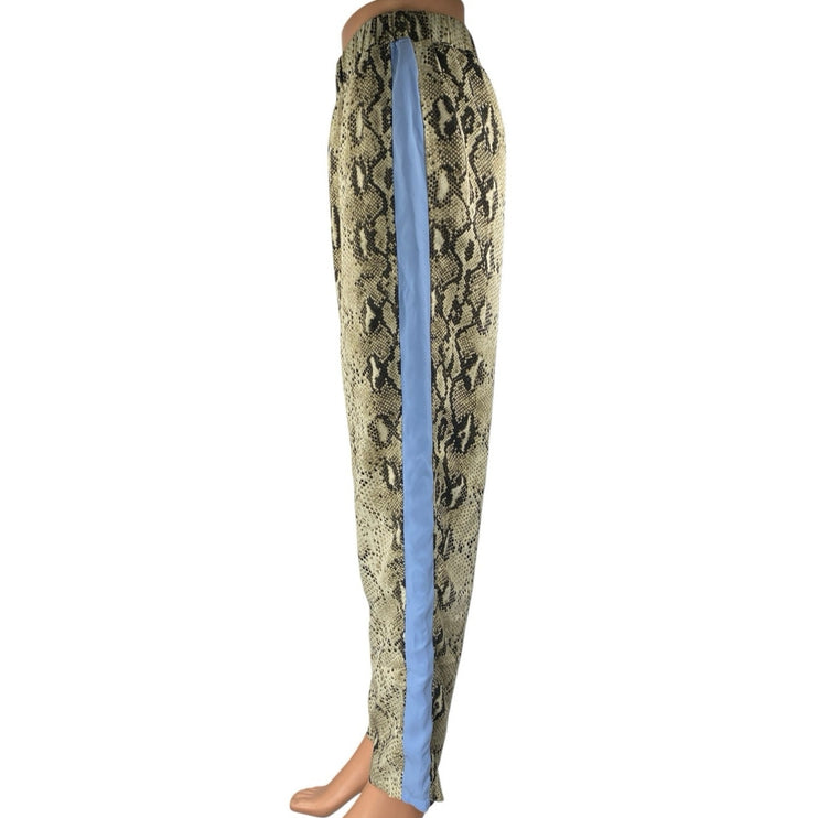 Honey Punch Multicolor Snakeskin Print High Waisted Straight Trousers Pants Sz M