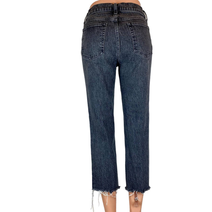 Gap Cheeky Straight High Rise- Gray Acid Wash -26 2P (27WxL23)