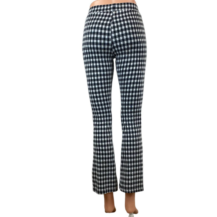 Urban Outfitters Gingham Checkered Black White High Waist Flared Leg Pants- XS