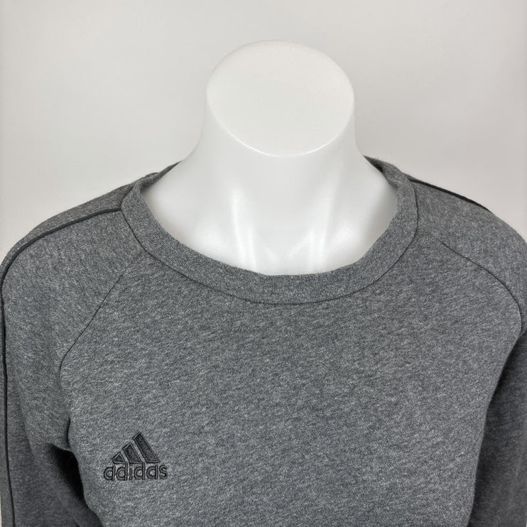 Adidas Womens Core 18 Grey Long Sleeve Pullover Fleece Sweatshirt Sweater Top L